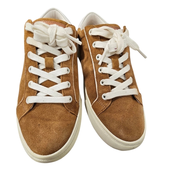 Shoes - Tory Burch Brown Suede Sneakers with White Laces